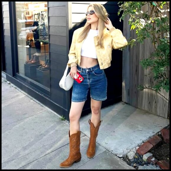 Women's Western Cowgirl Boots with Chunky Heel Snip Toe Mid-Calf - Picture 3 of 7